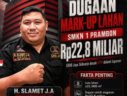 Dugaan Mark-Up Lahan SMKN 1 Prambon Rp 22 Miliar, Grib Jaya Sidoarjo Desak KPK Bertindak